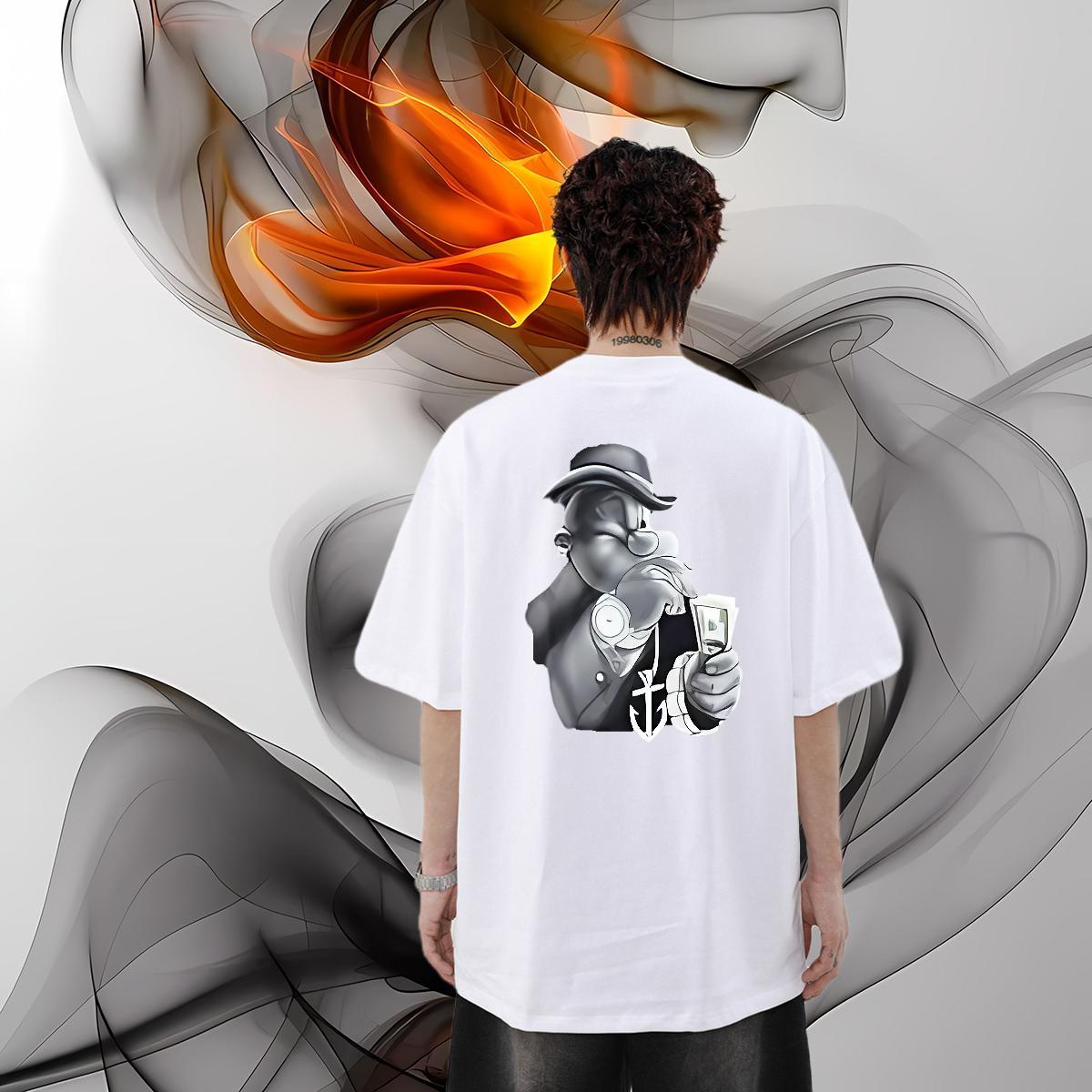 Brand Man T Shirts 100% Cotton 230g rabbit Daily Wear Tops Shirt Crew Neck Breathable TOP Quality Tshirt for Man Woman DIY Anime