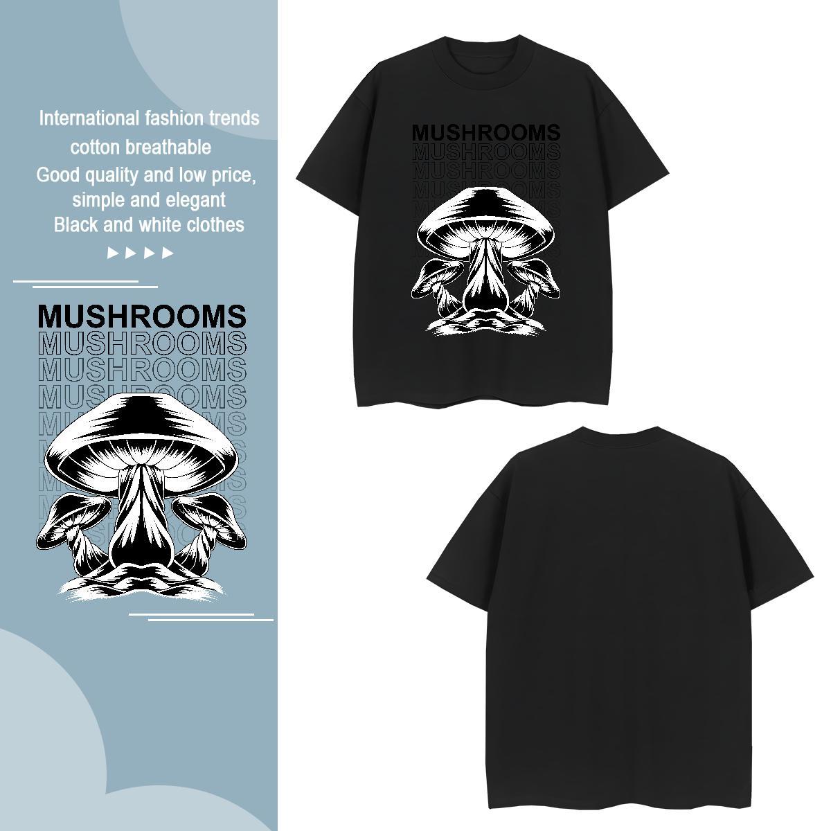 Mens T Shirts 230g Cotton mushroom Spring Summer O Neck Short Sleeves Asian Size Tshirts Stylist Wholesale Tops