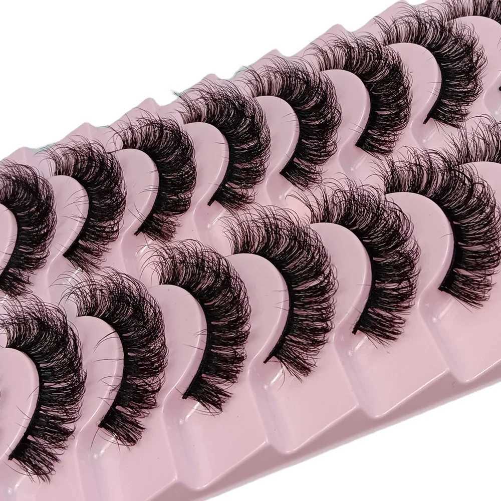 10 pairs of Russian striped eyelashes artificial mink fur fluffy 3D artificial mink fur fluffy eyelashes makeup fluffy eyelashes thick eyelashes W2408