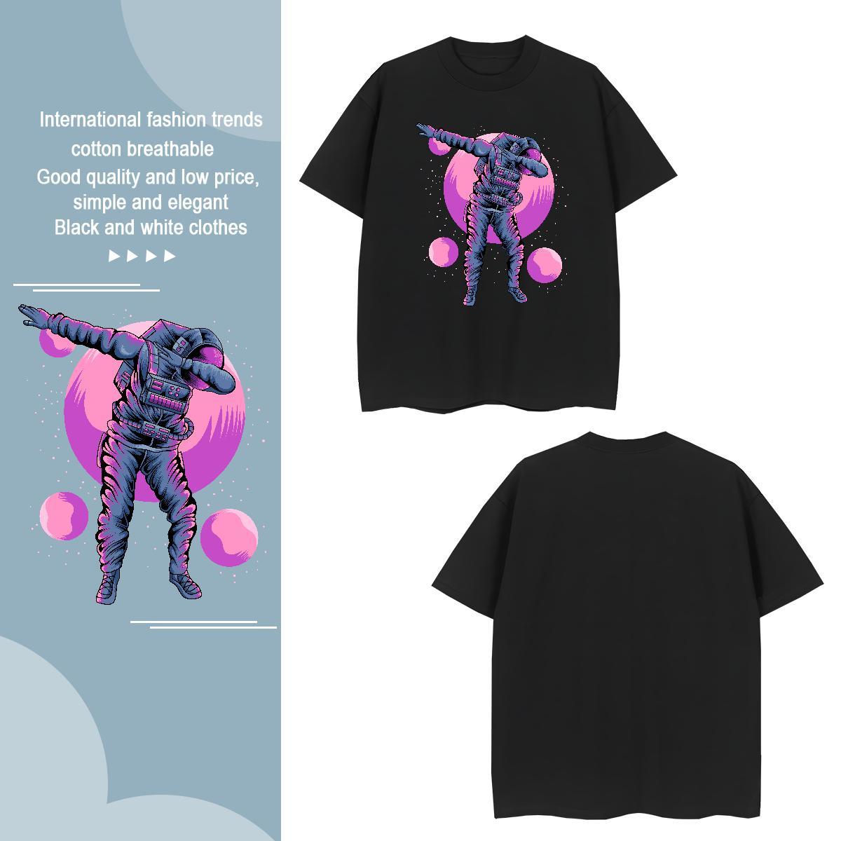 Man T Shirts 230g Cotton cosmonaut Hip Hop Breathable Custom Printing Men Clothes T-Shirt Wholesale Unisex Polos