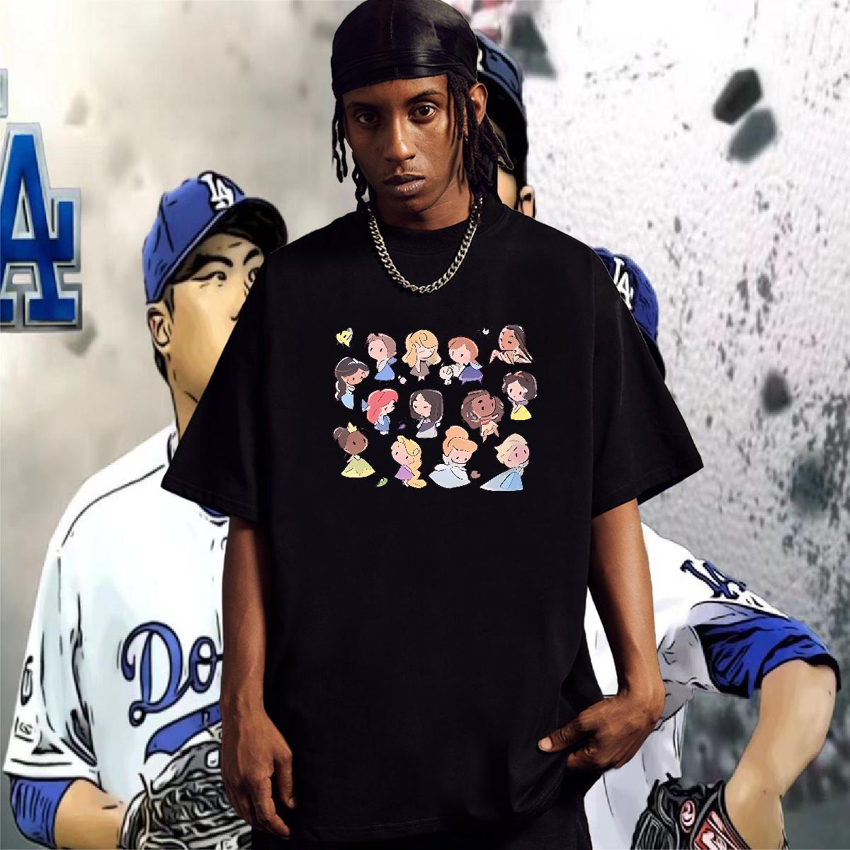 Man T Shirts 230g Cotton painting Street Casual O-Neck Short Sleeve Black White Men Tops Tees DIY Free Shipping Tee Shirt