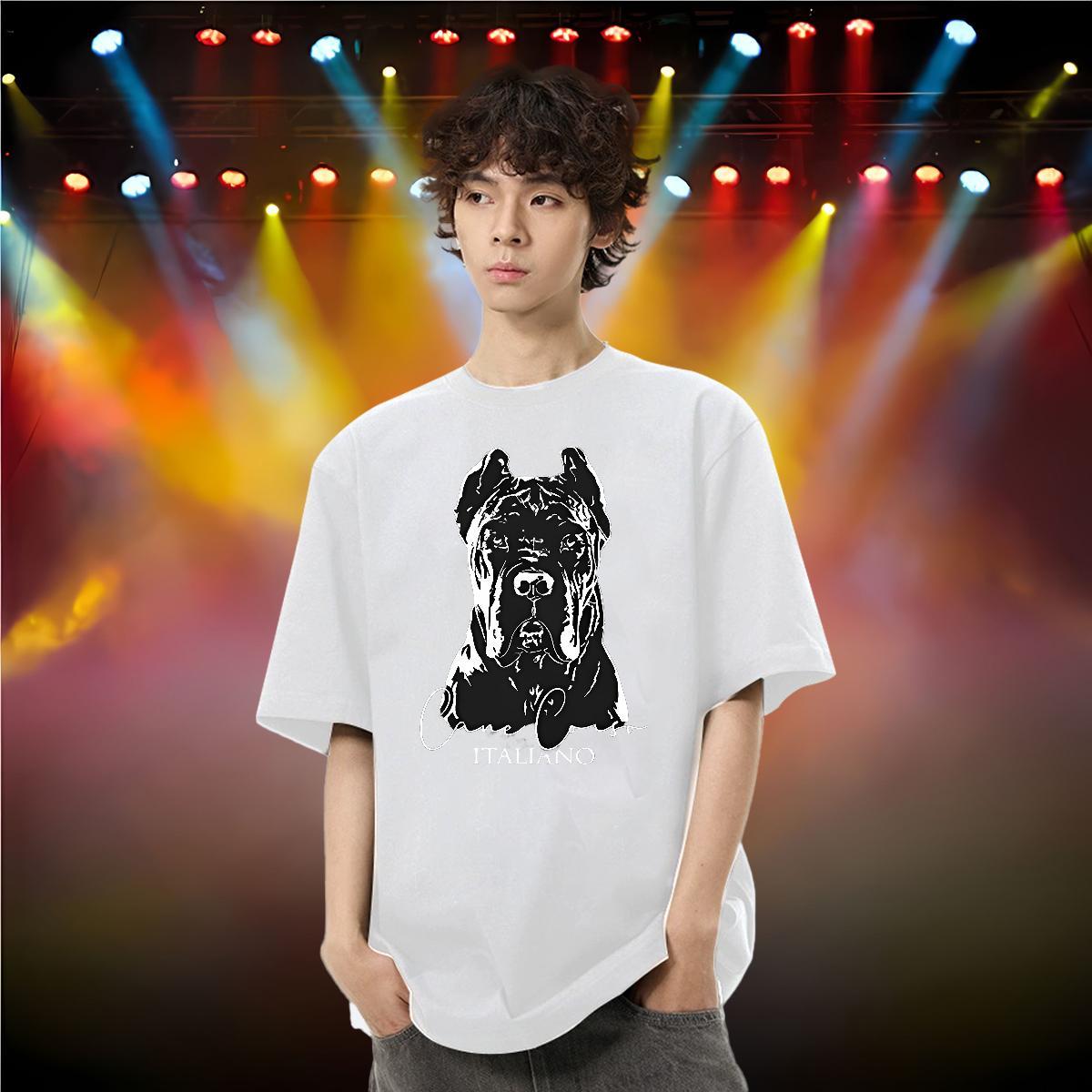 DIY Customized T Shirt For Man 230g Cotton dog Spring Summer Polos Short Sleeve Soft Brand Men Tees Oversized 4XL