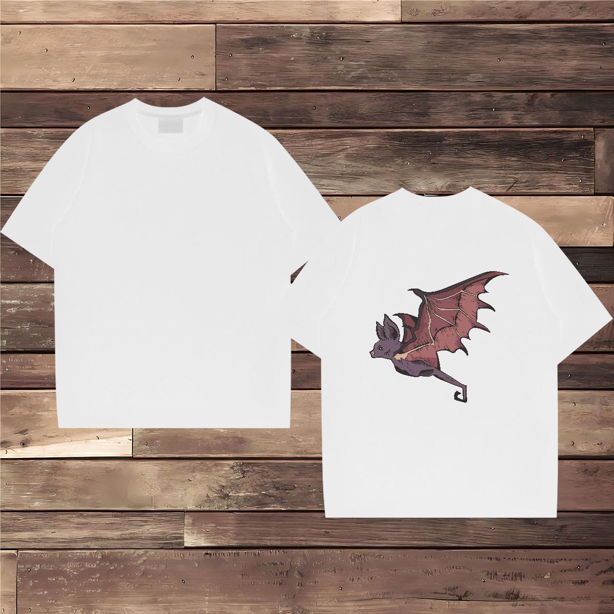 Fashion Design Man T Shirts 230g 100% Cotton bat Outdoor Tops Tees O-Neck Short Sleeve Cool Mens Tshirts DIY Printed