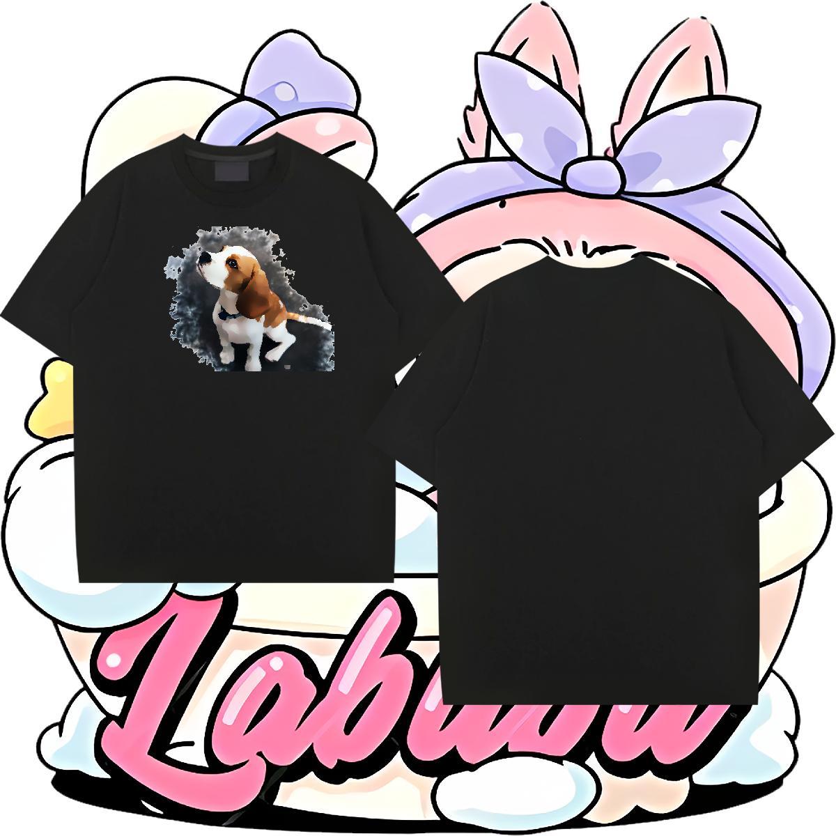 2024 Designer T-Shirts for Men 230g Pure Cotton dog Street wear Hip Hop Tops Crew Neck Breathable Comfortable Men Clothes T-Shirt Plus Size Cartoon