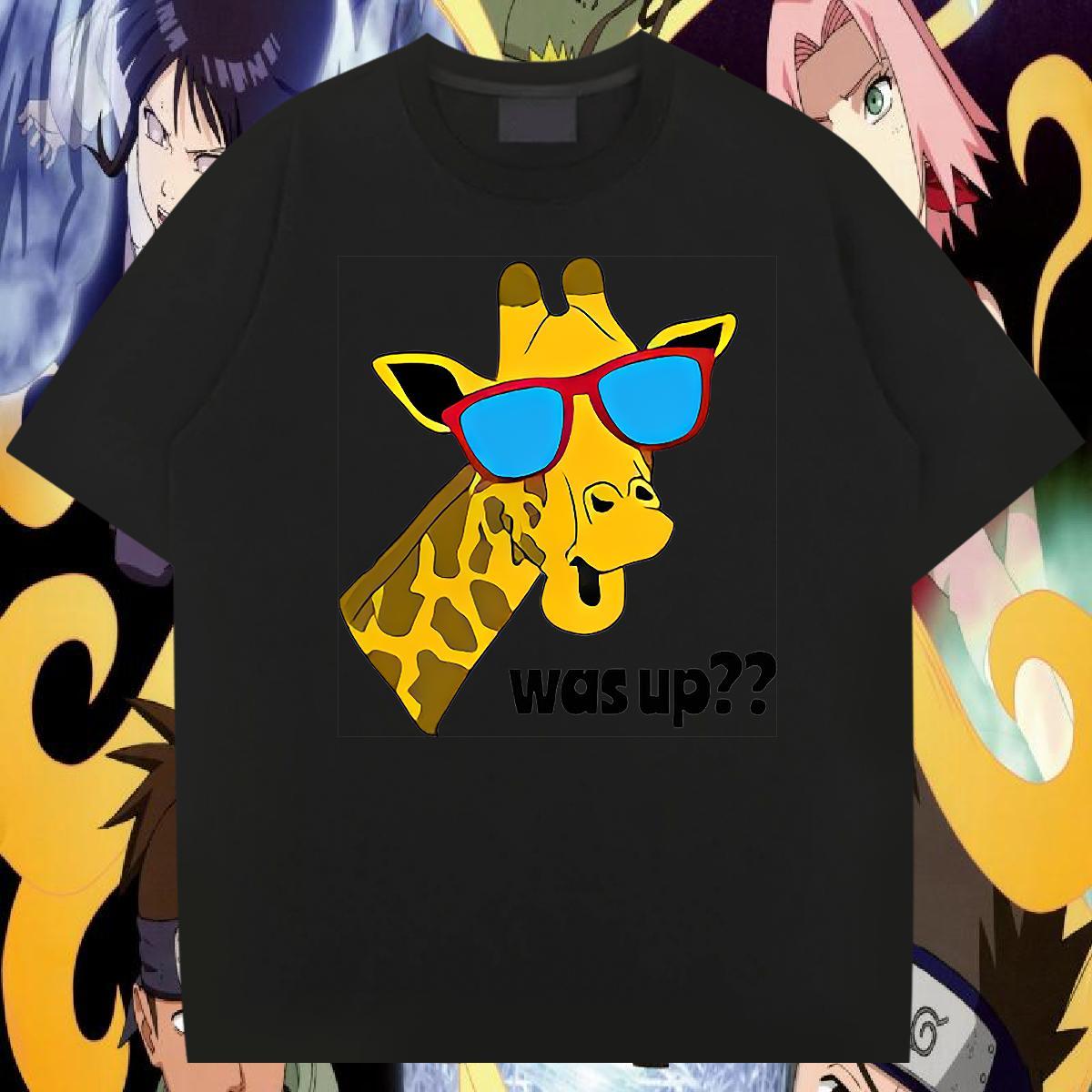 Casual New T-Shirts for Men 230g Cotton Deer High Street Hip Hop Clothings Short Sleeve O-Neck Loose Men Tshirts Anime