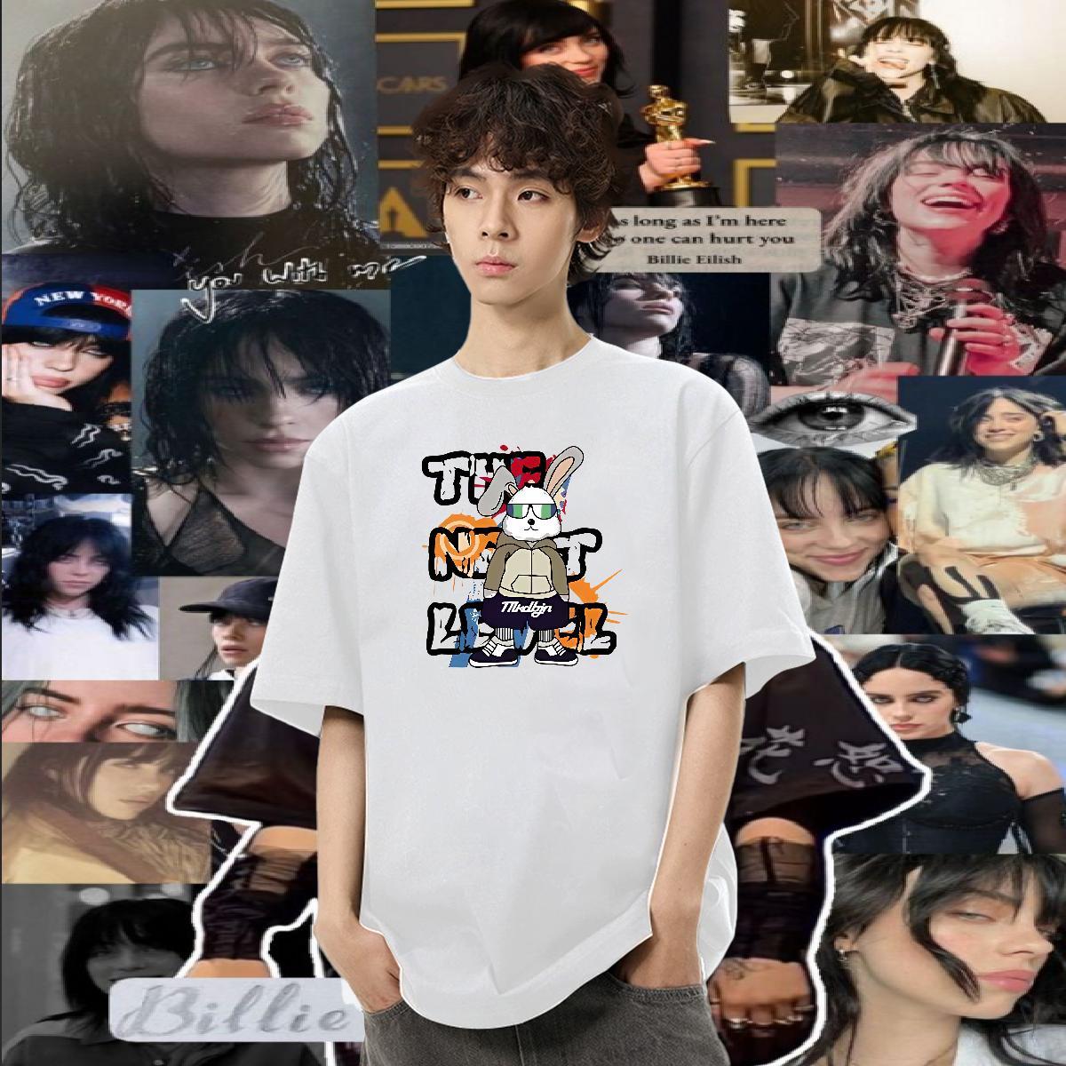 Classic T Shirts Men 230g Cotton rabbit Home Outdoor Tops Tees Breathable Soft Free Shipping Men Tees Custom Anime