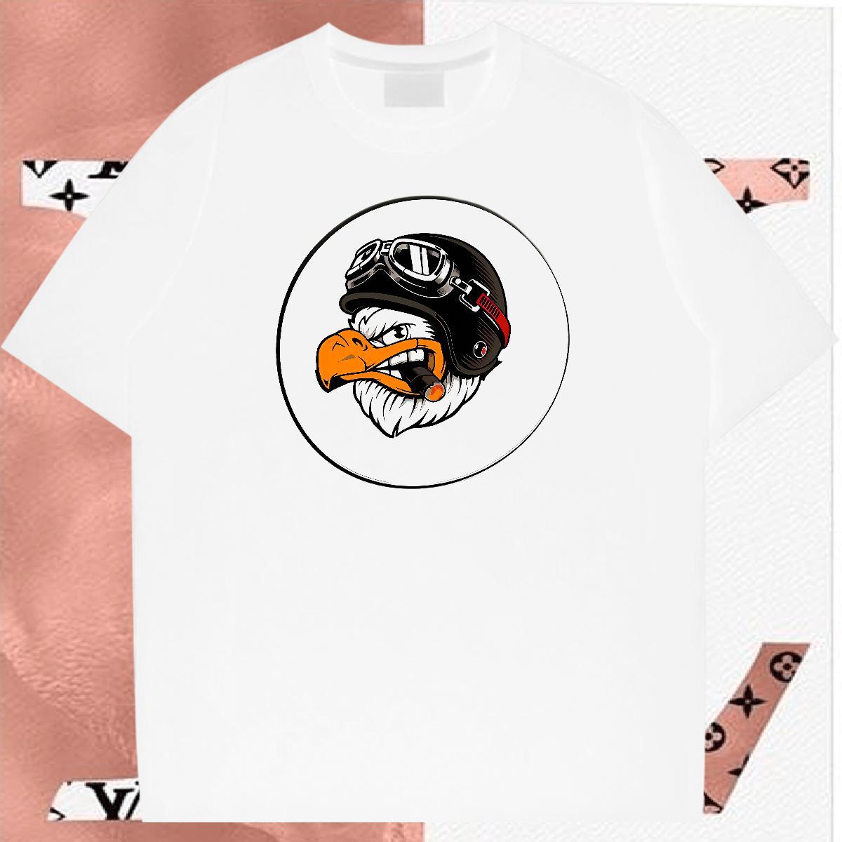 Brand Man T Shirts 230g Pure Cotton eagle Street Wear Polos Breathable Short Sleeve Loose Men Clothes T-Shirt Anime