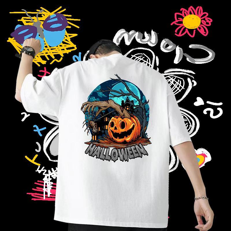 Brand Man T Shirts 230g 100% Cotton pumpkin Casual Tops Crew Neck Breathable Free Shipping Tshirt for Man Woman Graphic