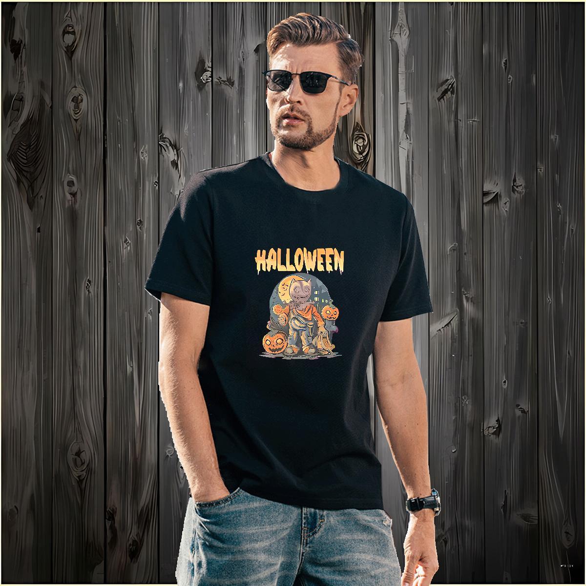 Loose Men Tshirts 230g Cotton monster T shirt Street Breathable Anime Fashion Tops Tees