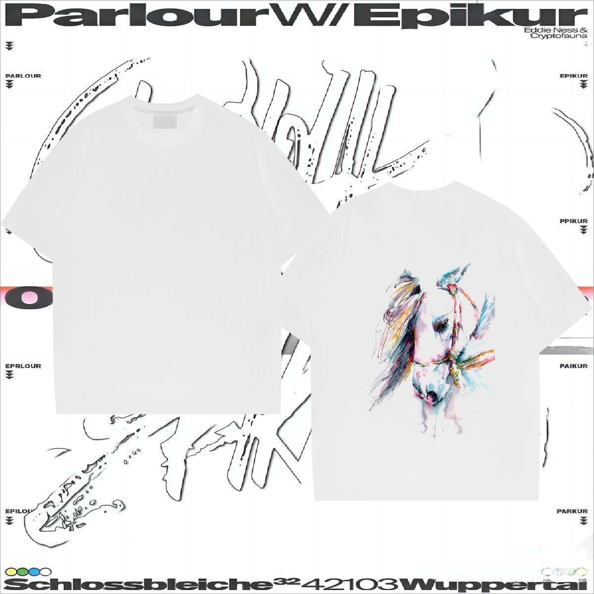 2024 DIY T Shirts Men 230g Pure Cotton horse Hip Hop Street Tshirts Crew Neck Breathable Classic Men Clothes T-Shirt Custom Anime