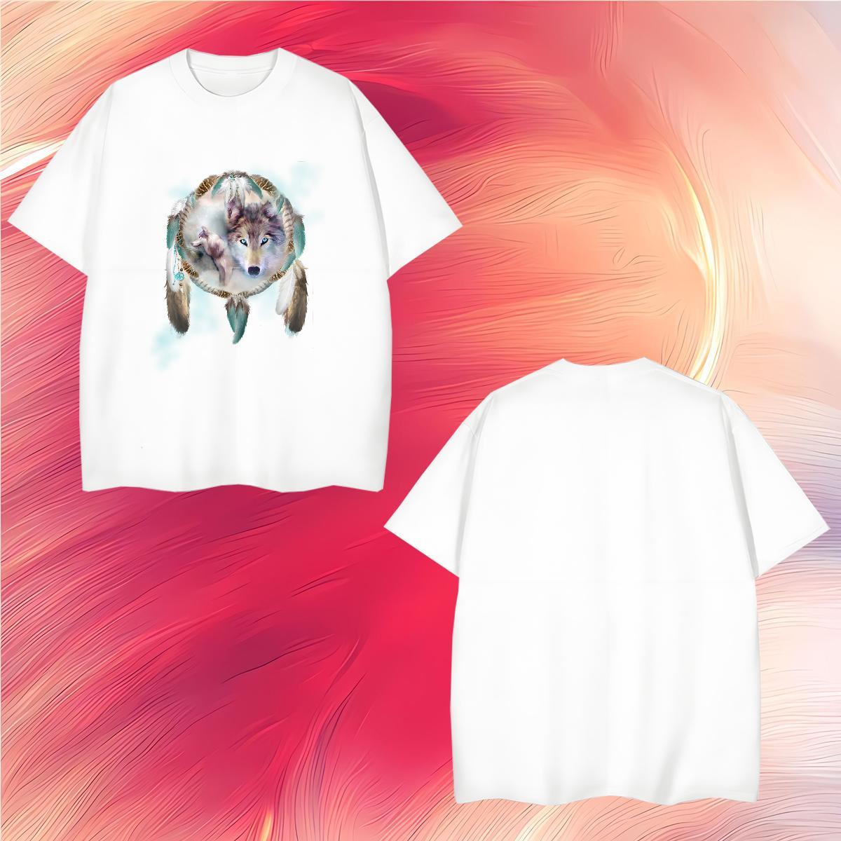 Customized T Shirt For Man 230g Pure Cotton wolf Street Wear Short Sleeve O-Neck Designer Tshirts DIY