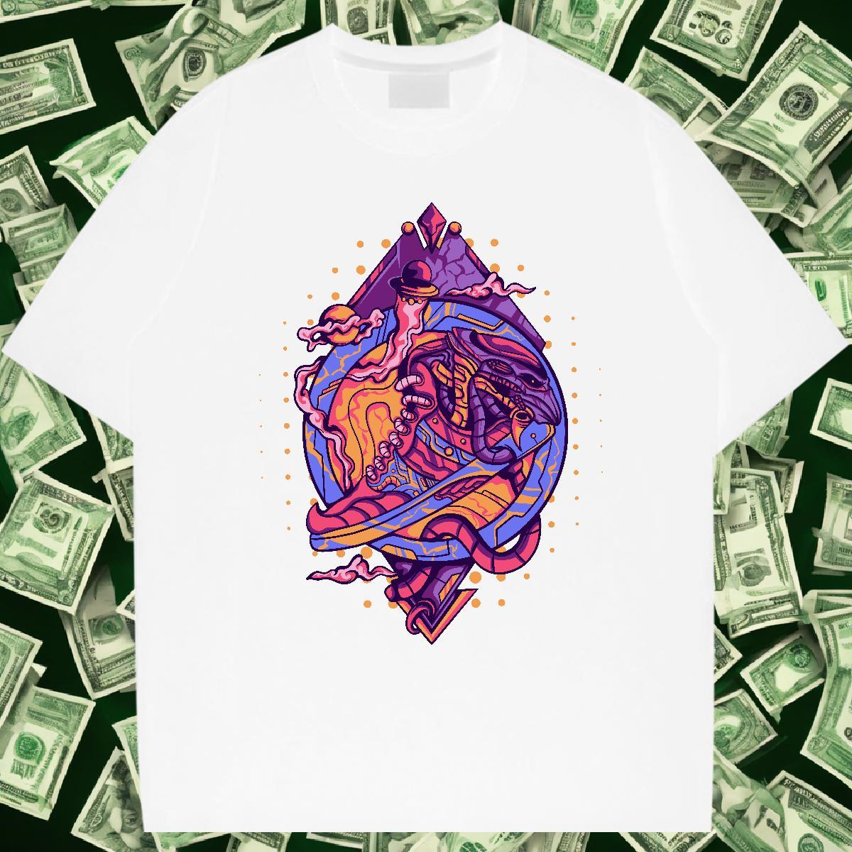 Unisex Men Tees 100% Cotton 230g Summer Casual ET Custom Print Oversized Pure Cotton DIY T shirt Clothings