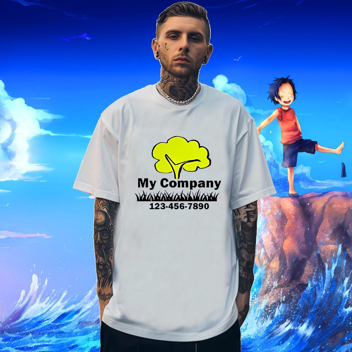 T shirt 230g Cotton tree Spring Summer Short Sleeve O-Neck DIY Logo Oversized Men Tops Tees Customized Brand Wear