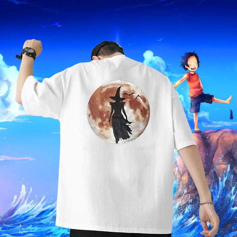 2024 DIY T-Shirts for Men 230g Cotton witch Sport Tshirts Breathable Short Sleeve High Quality Mens Tshirts Anime