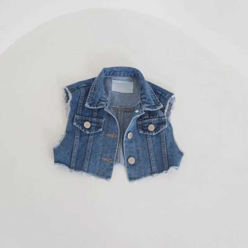 Womens denim vest childrens top spring sleeveless jeans jacket outerwear toddler vest summer tassel jacketW240724