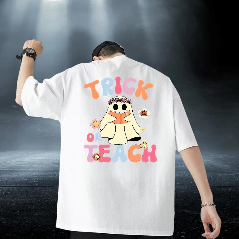Fashion Men T Shirts 230g Pure Cotton halloween Outdoor Tops Tees Short Sleeve O-Neck Cool Design Tshirt for Man Woman Custom Printing
