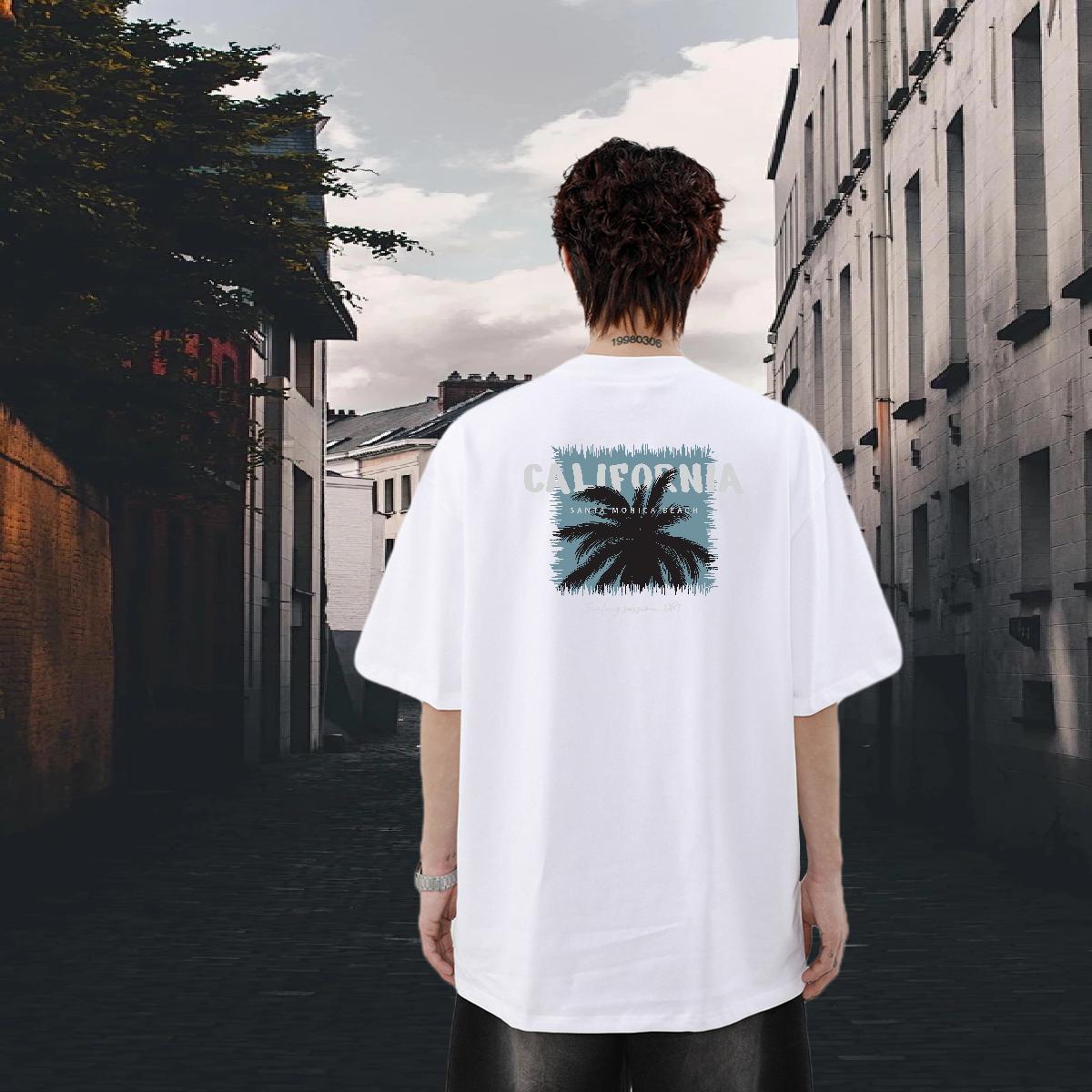 New Arrival T shirt 230g 100% Cotton tree Casual Tops Shirt Breathable Cool Tshirts DIY Logo Oversized