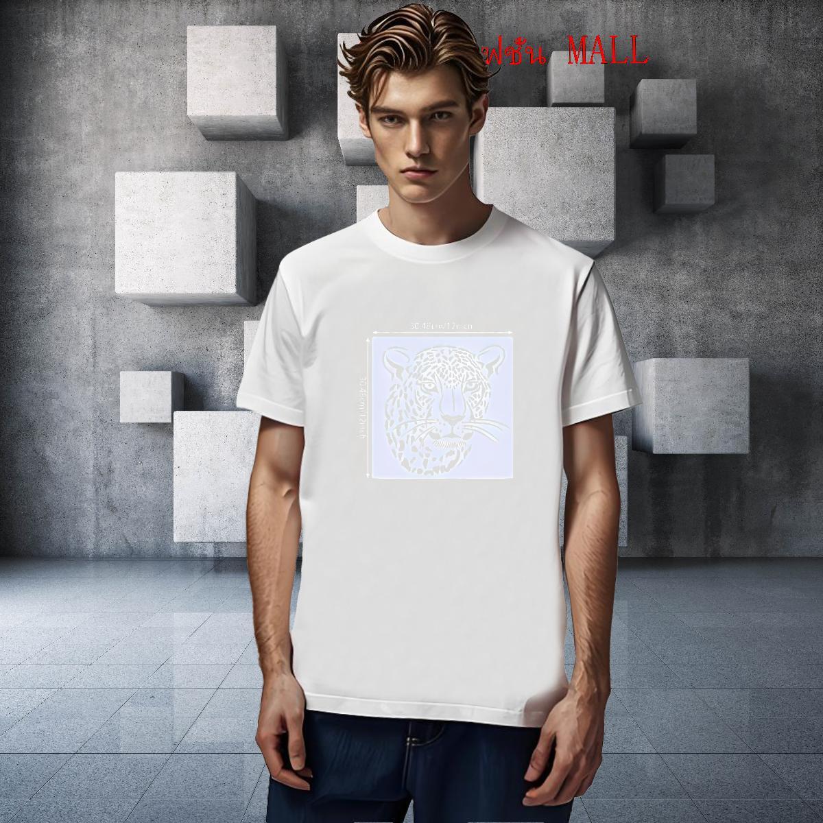 DIY T-Shirts 230g Pure Cotton leopard Hip Hop Street Tees Shirts Breathable Classic Mens Tshirts DIY Printed