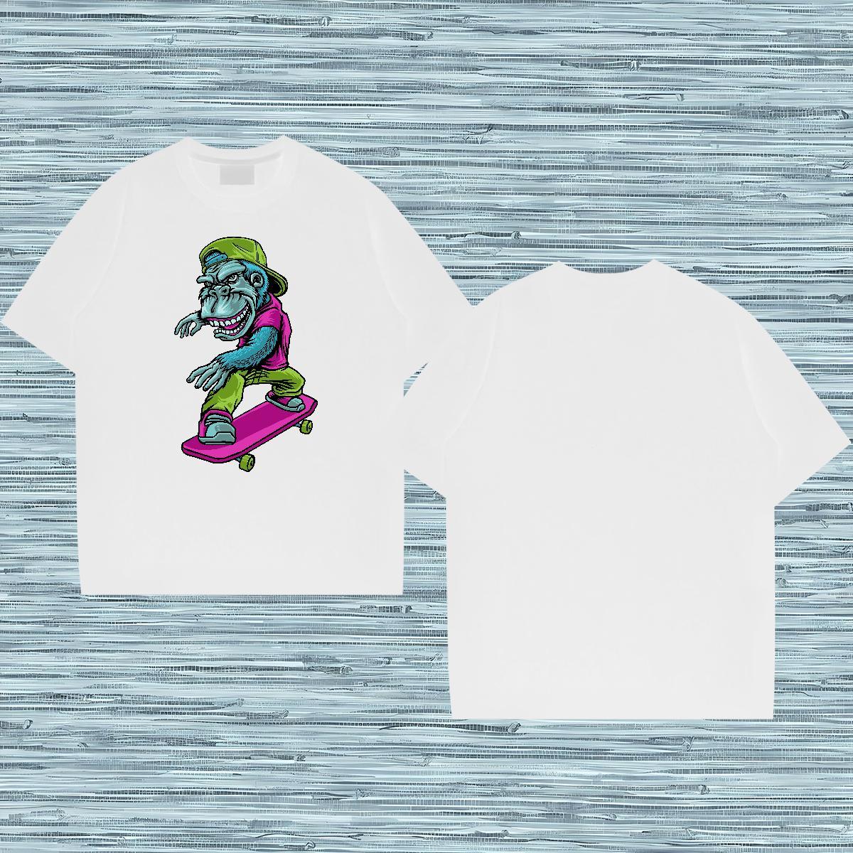 Fashion Design T Shirt For Man 100% Cotton 230g chimpanzee Casual Clothes Breathable Short Sleeve Soft Mens Tshirts Asian Size