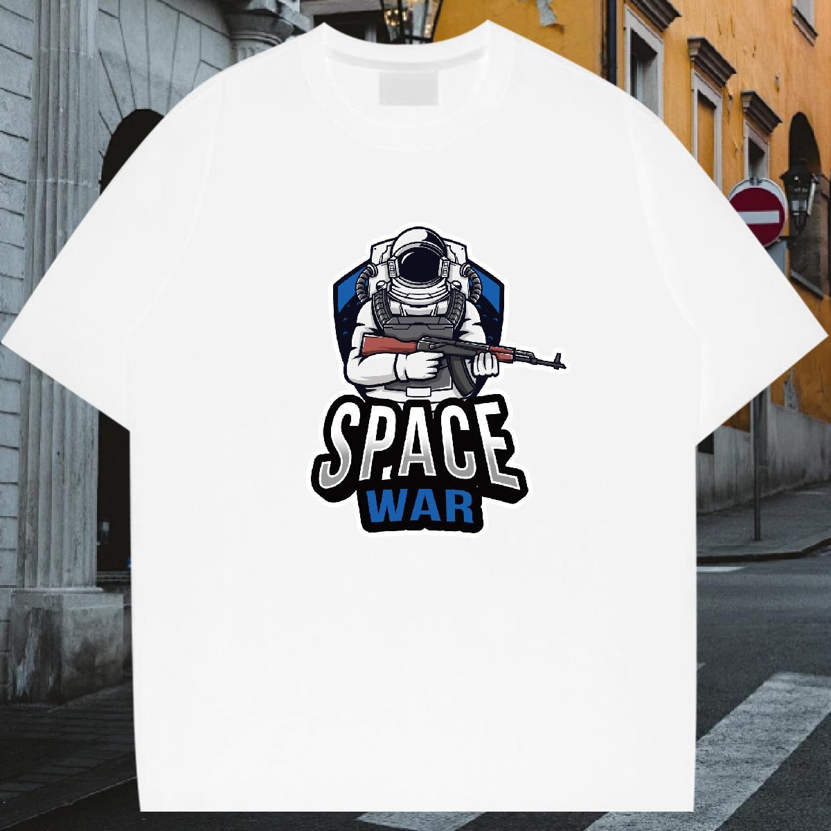 T Shirt For Man 230g Cotton universe High Street Hip Hop O Neck Short Sleeves Customized Men Clothes T-Shirt Brand Comfortable Tee Shirt