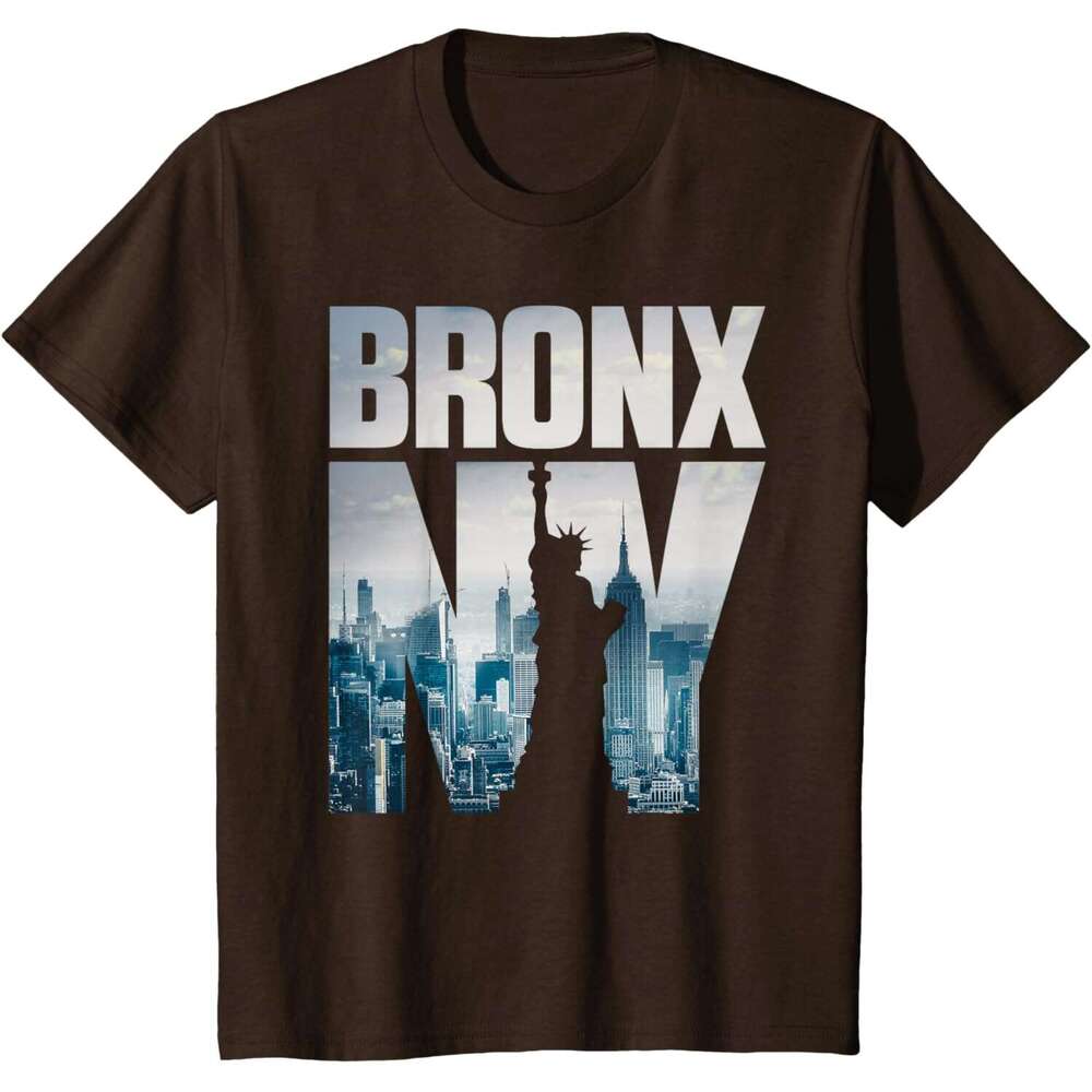 T shirt Mens Bronx NYC New York City Skyline Illustration Graphic Design T-Shirt shirts tshirt graphic tee Casual tops summer clothes Short sleeve Fre