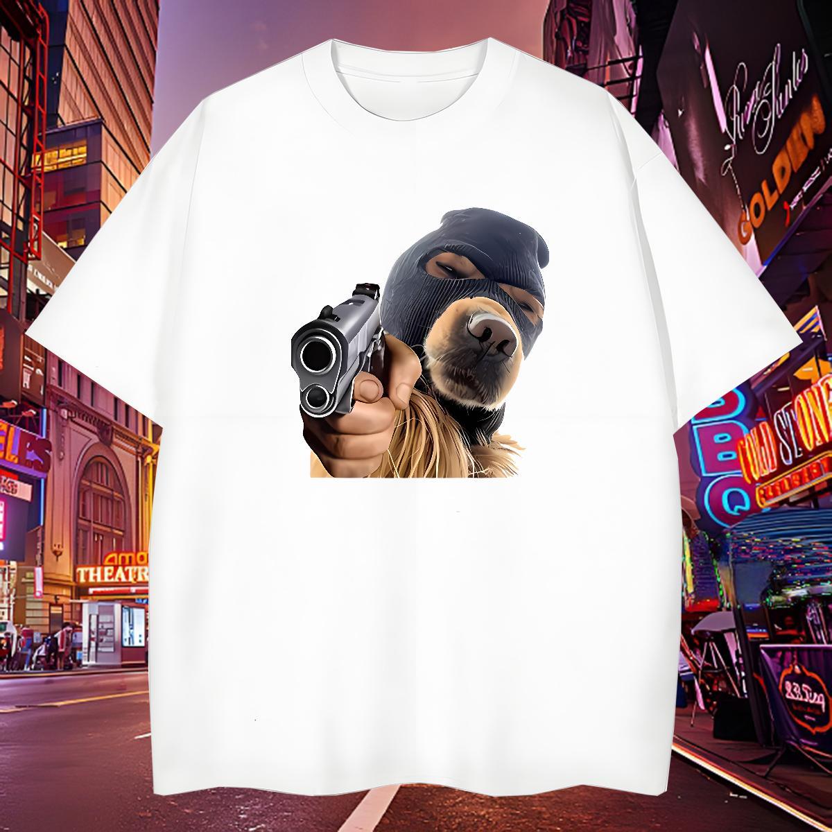 Loose Fit Tshirts 230g Cotton T Shirt For Man Hip Hop Breathable Crew Neck DIY Printed Stylist Clothes