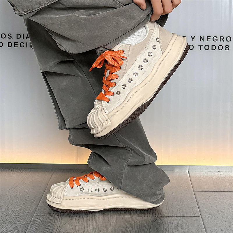 Sanyuan Kangyu Shell Head Dissolved 2024 New Men's and Women's Couple Style Korean Edition Sports Thick soled Height increasing Board Shoes
