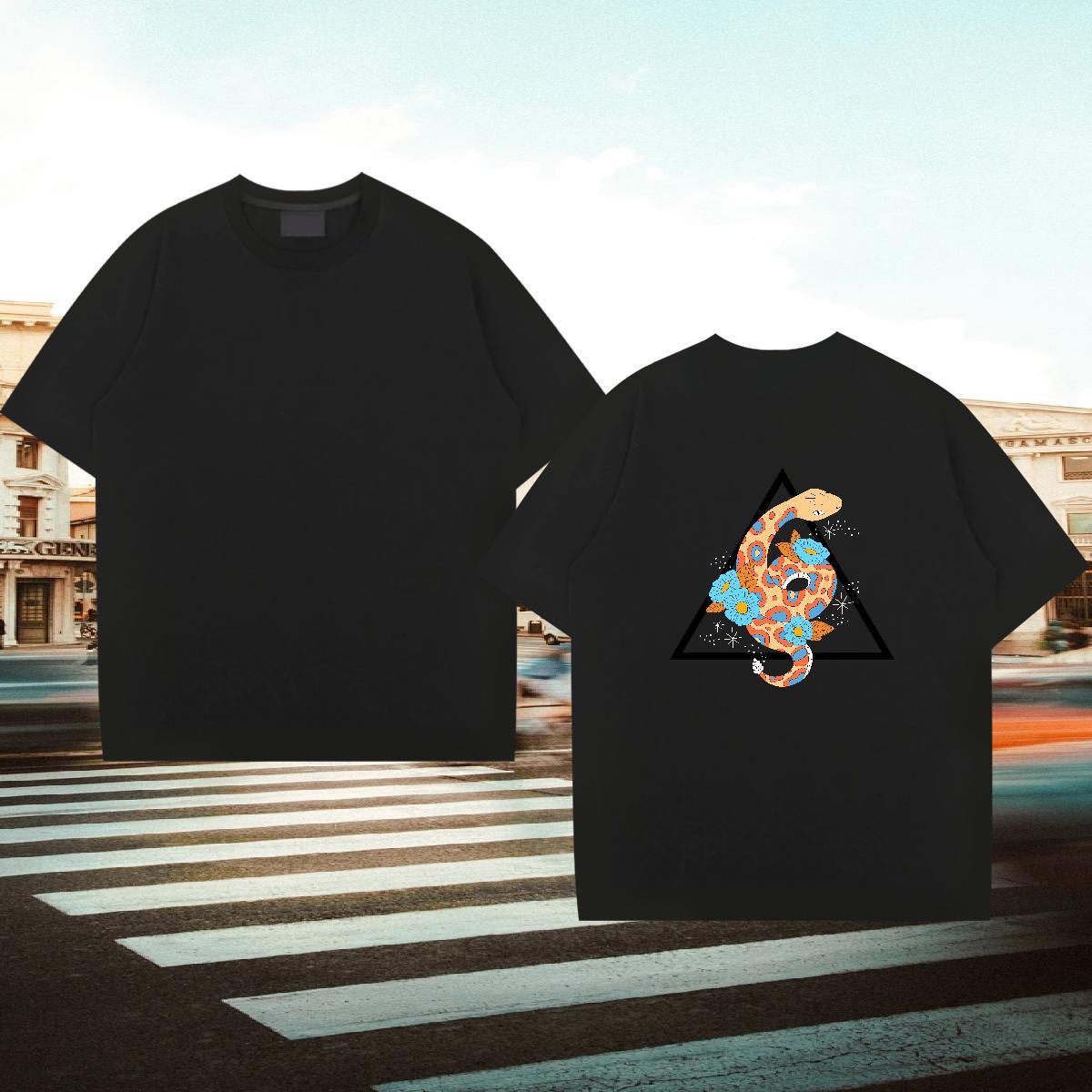 New Arrival T-Shirts 230g 100% Cotton snake Summer Casual Wear O Neck Short Sleeves Cool Design Couples T Shirts Oversized 4XL