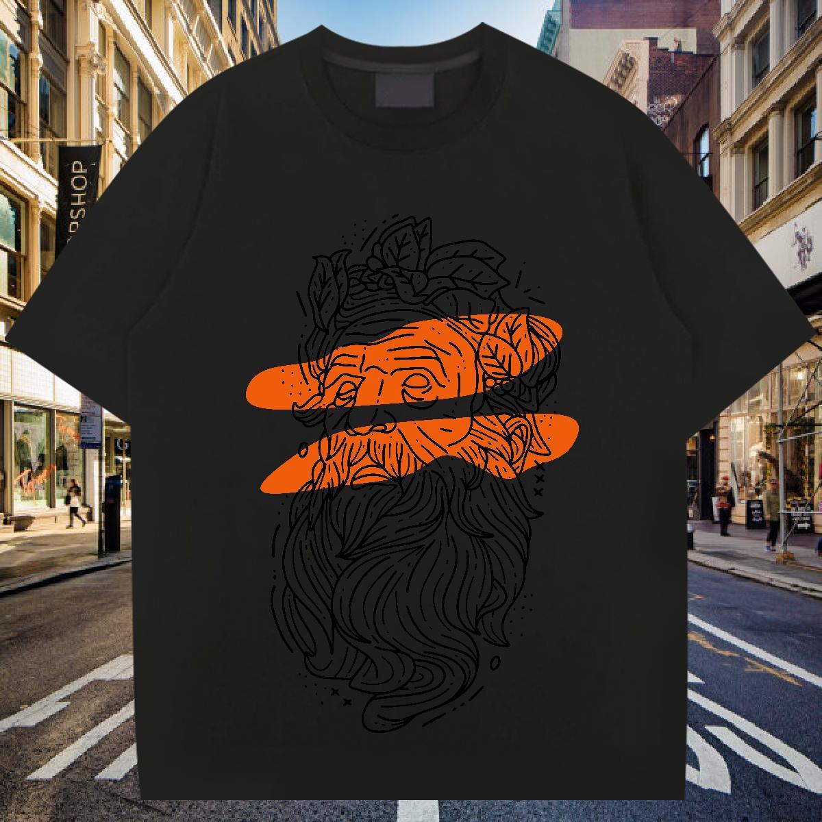 Man T Shirts 230g Pure Cotton portrait Daily Wear Breathable Short Sleeve Graphic Men Tshirts Casual New Cool Design Tops Shirt