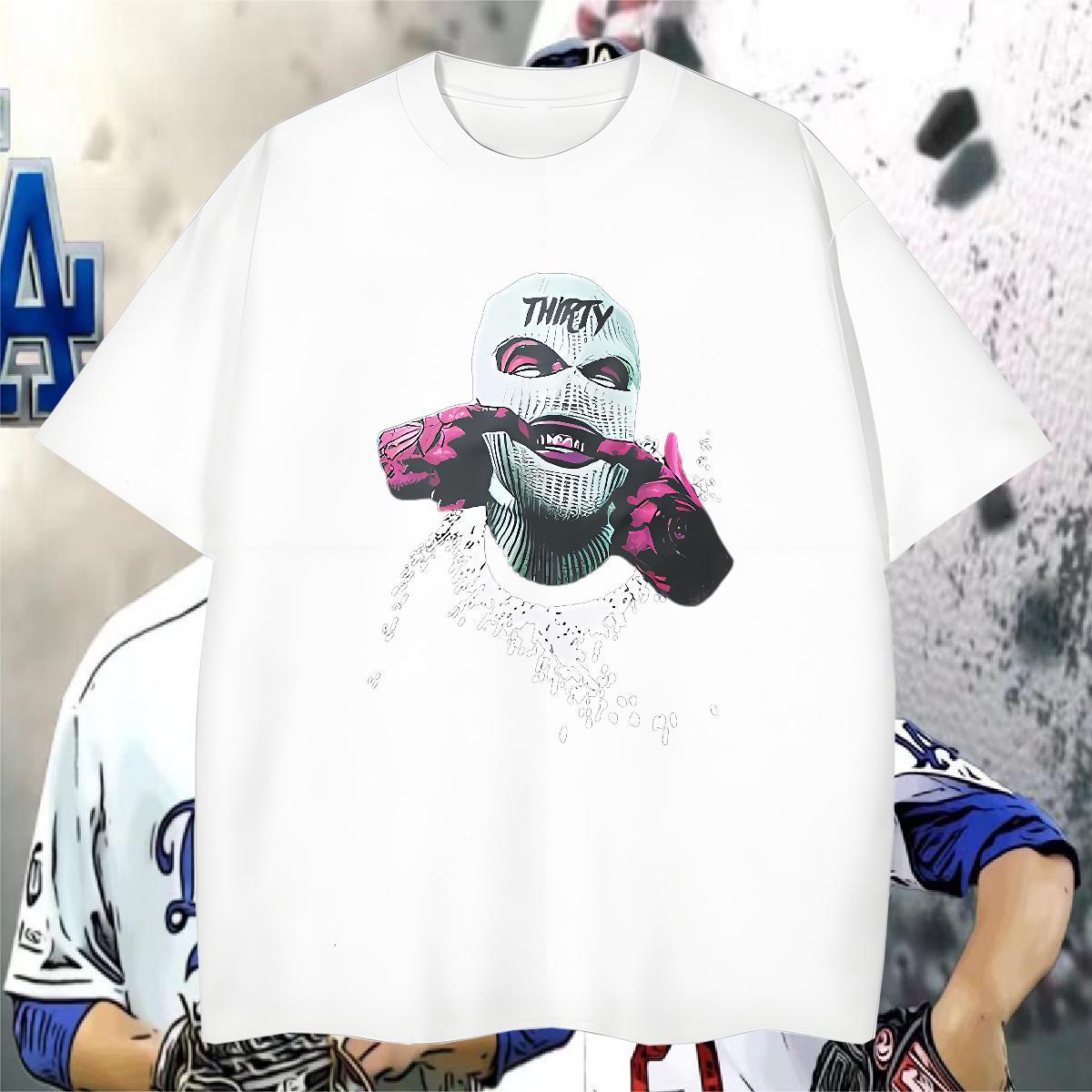 T-Shirts for Men 100% Cotton 230g portrait Sports Casual Breathable Short Sleeve Customized Print Mens Tshirts Brand Wholesale Clothes