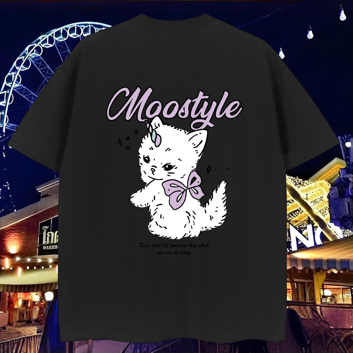 Factory Direct T Shirts Men 230g Cotton cat Hip Hop Clothings Breathable Soft Designer Couples T Shirts Anime Print