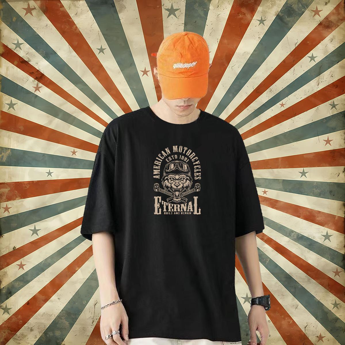 Designer T-Shirts 230g 100% Cotton Sports Casual Tshirts O Neck Short Sleeves Comfortable Mens Tshirts DIY Anime