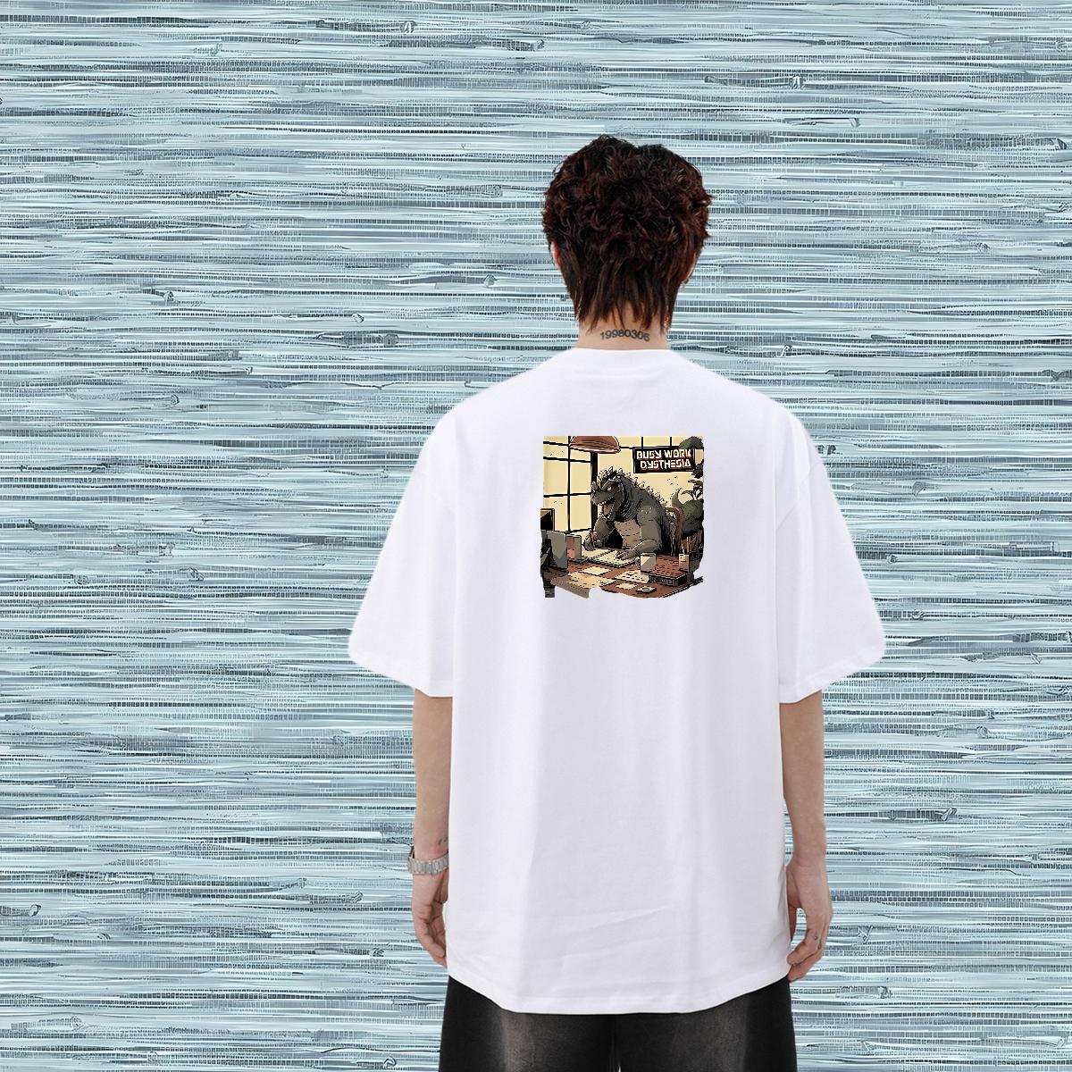 Fashion Design T-Shirts 230g Cotton dinosaur Sports Casual Tops Shirt Pure Cotton Cool Tshirts Oversized