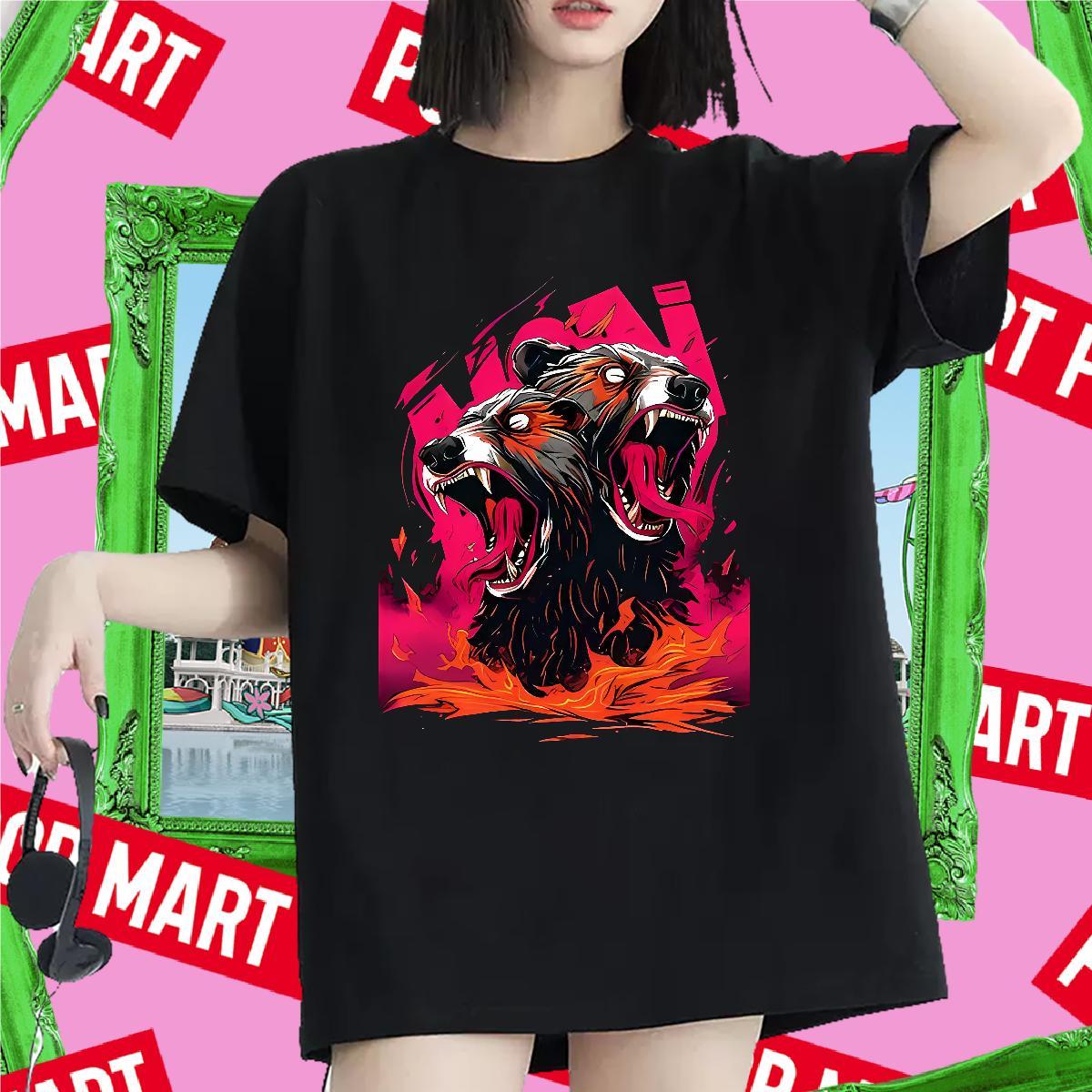 Popular T Shirt For Woman Crew Neck Women Tshirts Cartoon Anime Casual Sport 100% Cotton 230g Stylist Tees Shirts