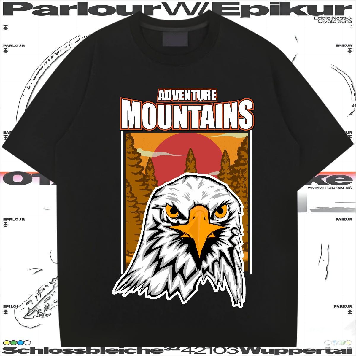 Fashion New Man T Shirts 100% Cotton 230g eagle Daily Wear Tees Shirts Breathable Short Sleeve Cool Mens Tshirts Custom Printing
