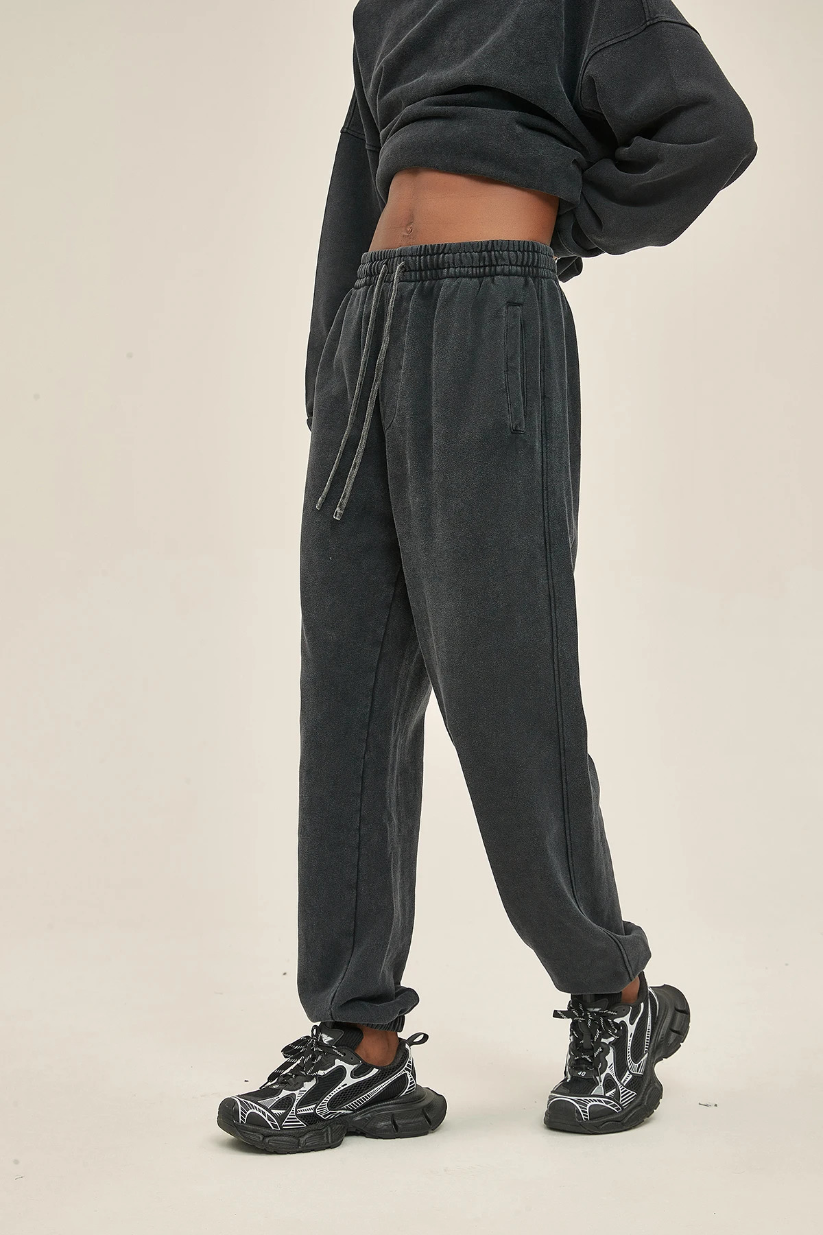 street wax printed loose mens wash sports pants 750G heavyduty DIY customization 240821