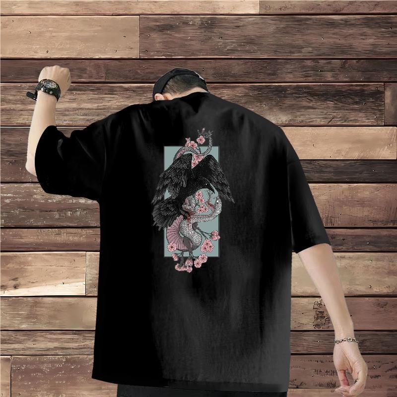 Free Shipping T Shirts Men 100% Cotton 230g eagle Hip Hop Polos Breathable Short Sleeve Designer Men Tshirts Plus Size Custom
