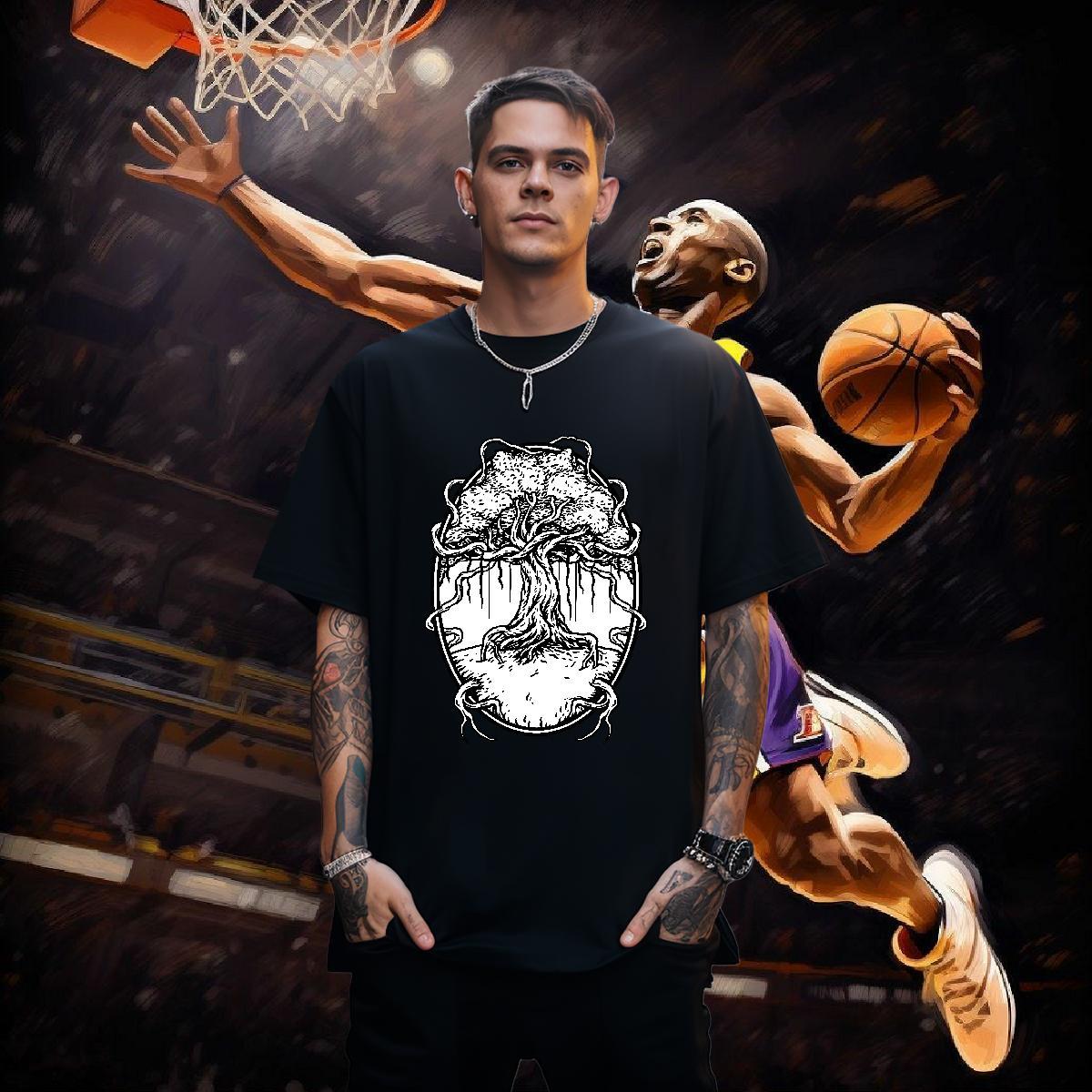 Men T Shirts 230g 100% Cotton tree Street Casual Breathable Short Sleeve Custom Big Size Mens Tshirts Brand TOP Quality Top Tees