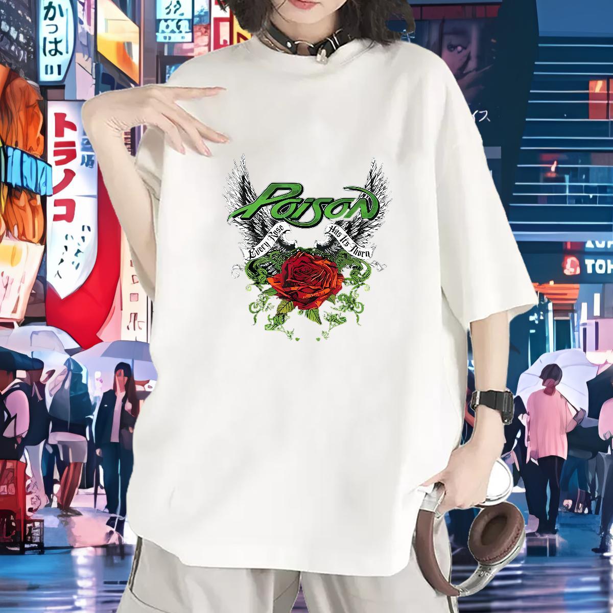 Designer Nice T Shirts Women Short Sleeve O-Neck Lady T shirt DIY Printed rose Sports Casual 230g Cotton 2024 Designer Polos