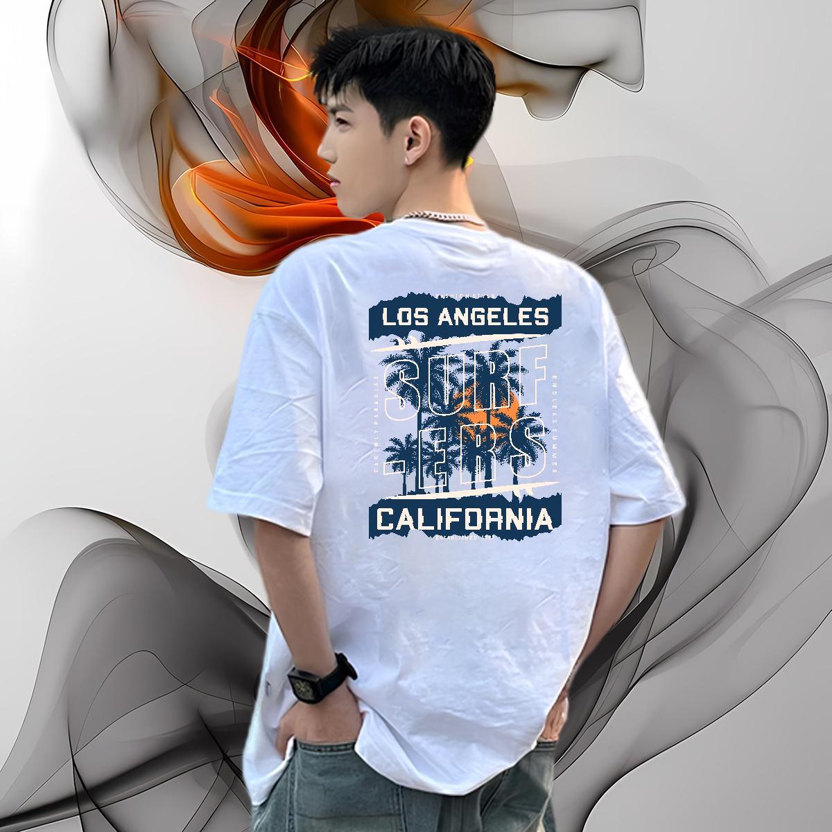 Customized T Shirt For Man 230g 100% Cotton tree Hip Hop Street Clothes Round Neck Short Sleeve Brand Men Tops Tees Custom Print Plus Size