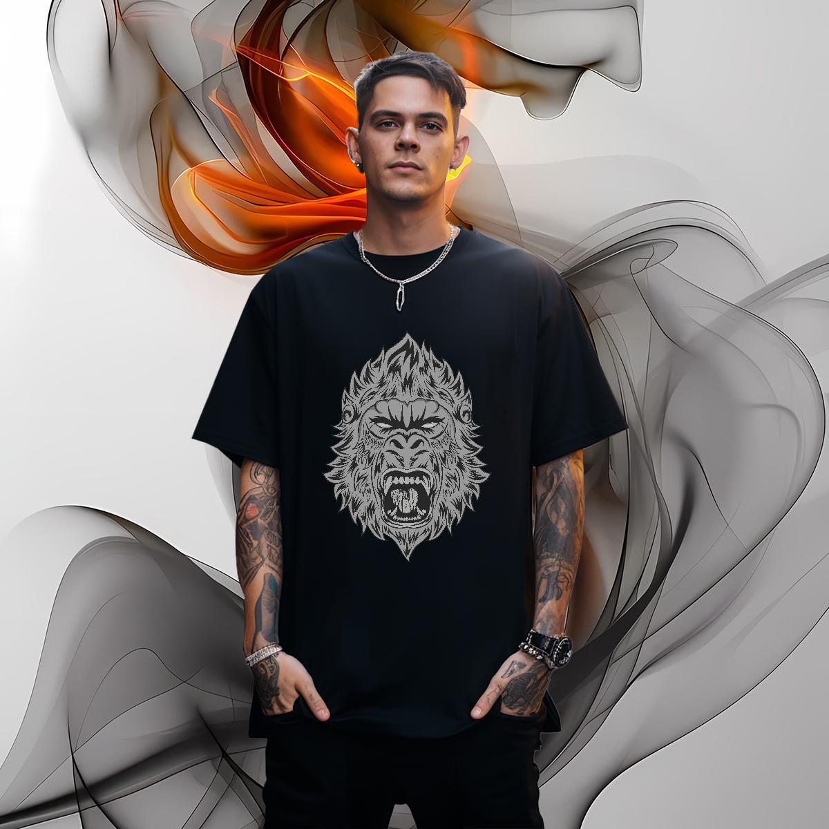 TOP Quality Men Tshirts 230g Cotton chimpanzee T-Shirts Daily Outfit Breathable DIY Anime Customized Tees Shirts