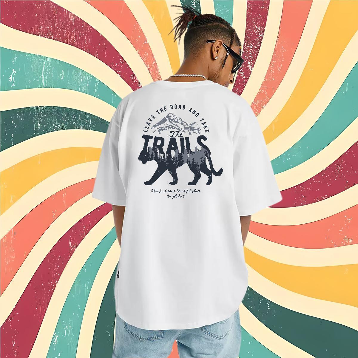 2024 Summer Men T Shirts 230g Pure Cotton leopard Street wear Hip Hop Clothes Breathable Crew Neck Brand Tshirt for Man Woman Custom Printing