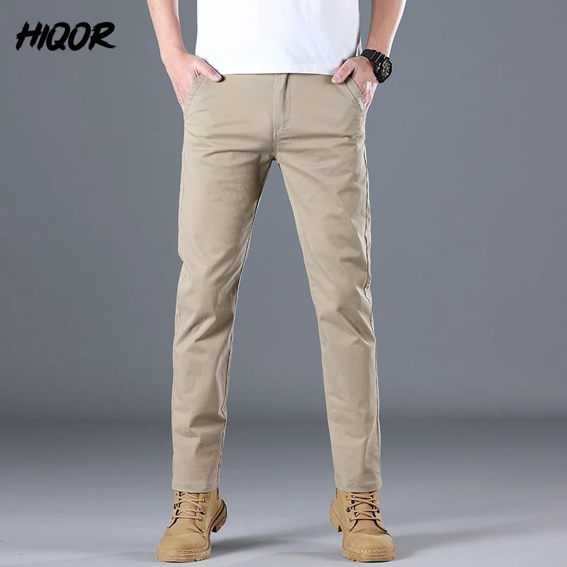HIQOR Trousers For Men Summer Thin Straight Long Pants Korean Versatile Cargo Embroidery Design Man Casual Baggy 240806