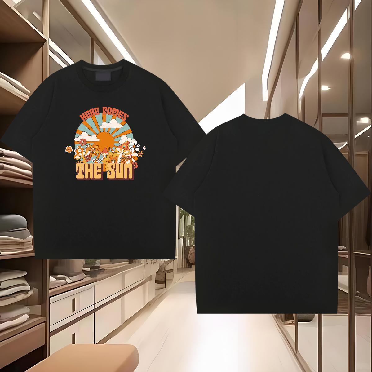 2024 New Men T Shirts 230g 100% Cotton mushroom Daily Outfit Tshirts Breathable Short Sleeve Wholesale Men Tops Tees Anime Print