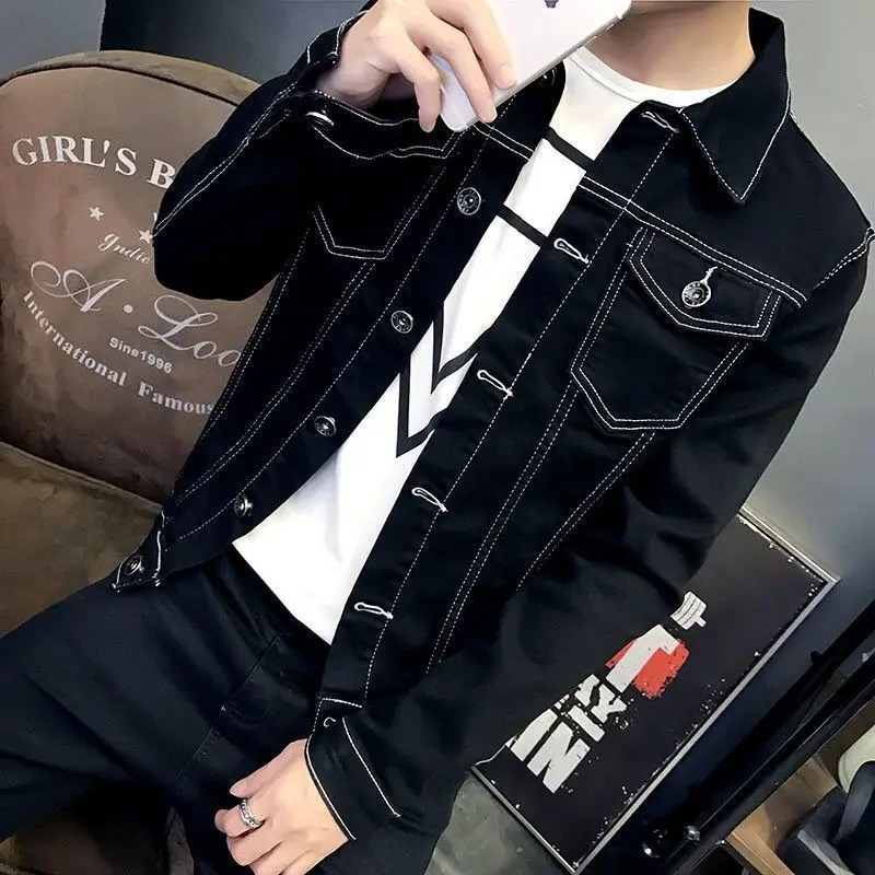 2024 Religion Denim Jacket Black Vintage Hip Hop Slim Fit Streetwear Y2K Clothes denim jacket men motorcycle y240810