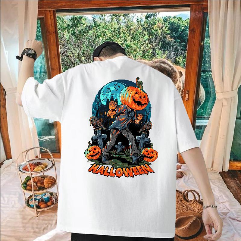 Fashion Designer Men T Shirts 230g Cotton pumpkin Spring Summer Tee Shirt Round Neck Short Sleeve Brand Men Clothes T-Shirt Floral Print
