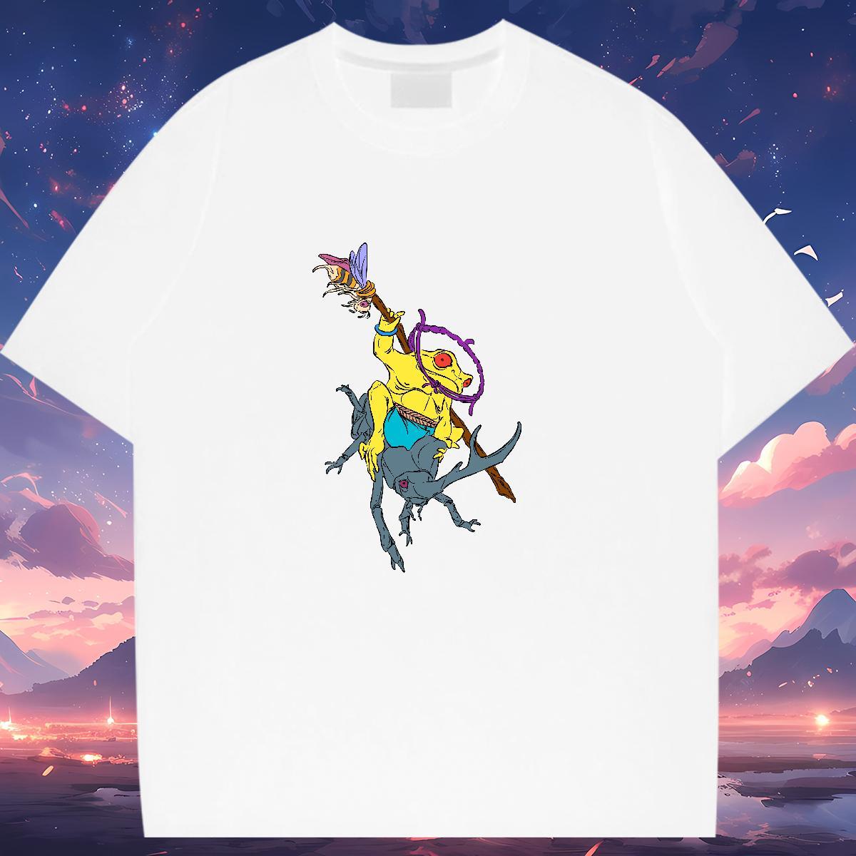 Unisex Womens T Shirts Breathable Short Sleeve Tshirt for Man Woman Skull Frog Summer Casual 230g Cotton Casual New Tops Tees