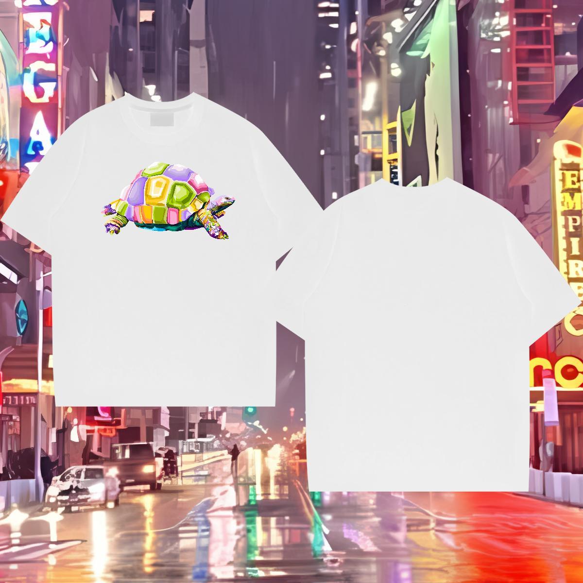 Classic Mens T Shirts 230g Cotton tortoise Daily Outfit Tees Breathable Soft Comfortable Men Clothes T-Shirt Oversized 3XL 4XL