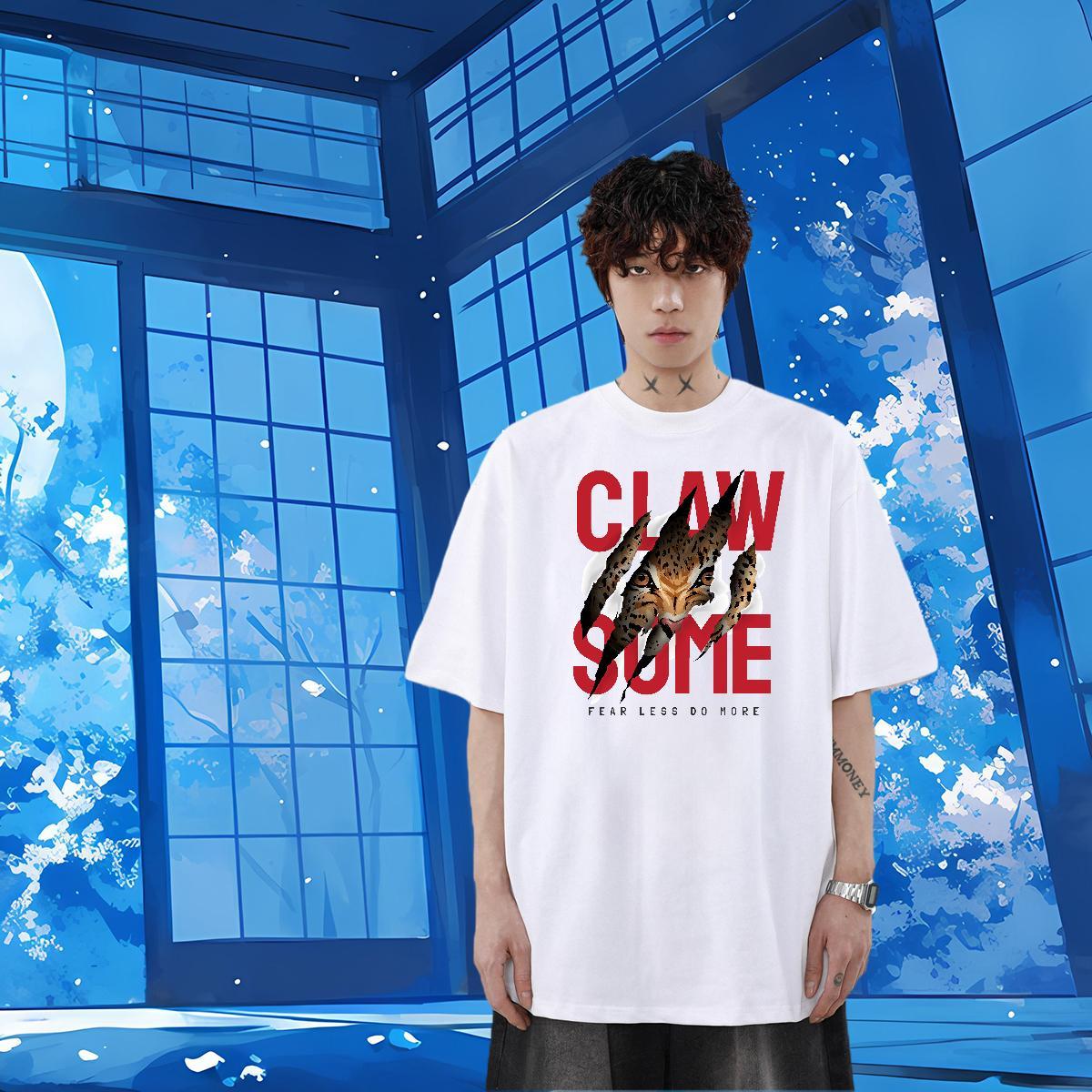 Fashion Design T shirt 230g 100% Cotton Sport Top Tees Short Sleeve Soft Loose Men Clothes T-Shirt DIY Anime