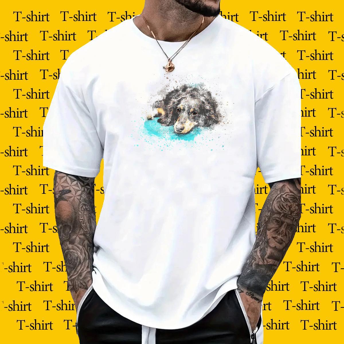 Factory Direct T shirt 230g Cotton dog Hip Hop Street Tshirts Short Sleeve O-Neck Classic Tshirt for Man Woman Custom Print Oversized